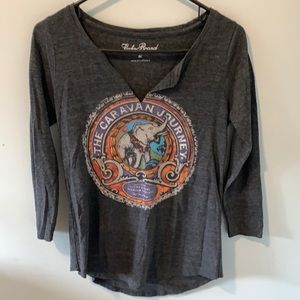 Lucky Brand V-Neck Gray Mid Sleeve Tee Womens XS